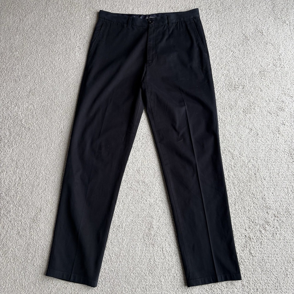 Zegna Sport Pants Mens 36x34 Black Chino Straight Leg Stretch Made In Italy